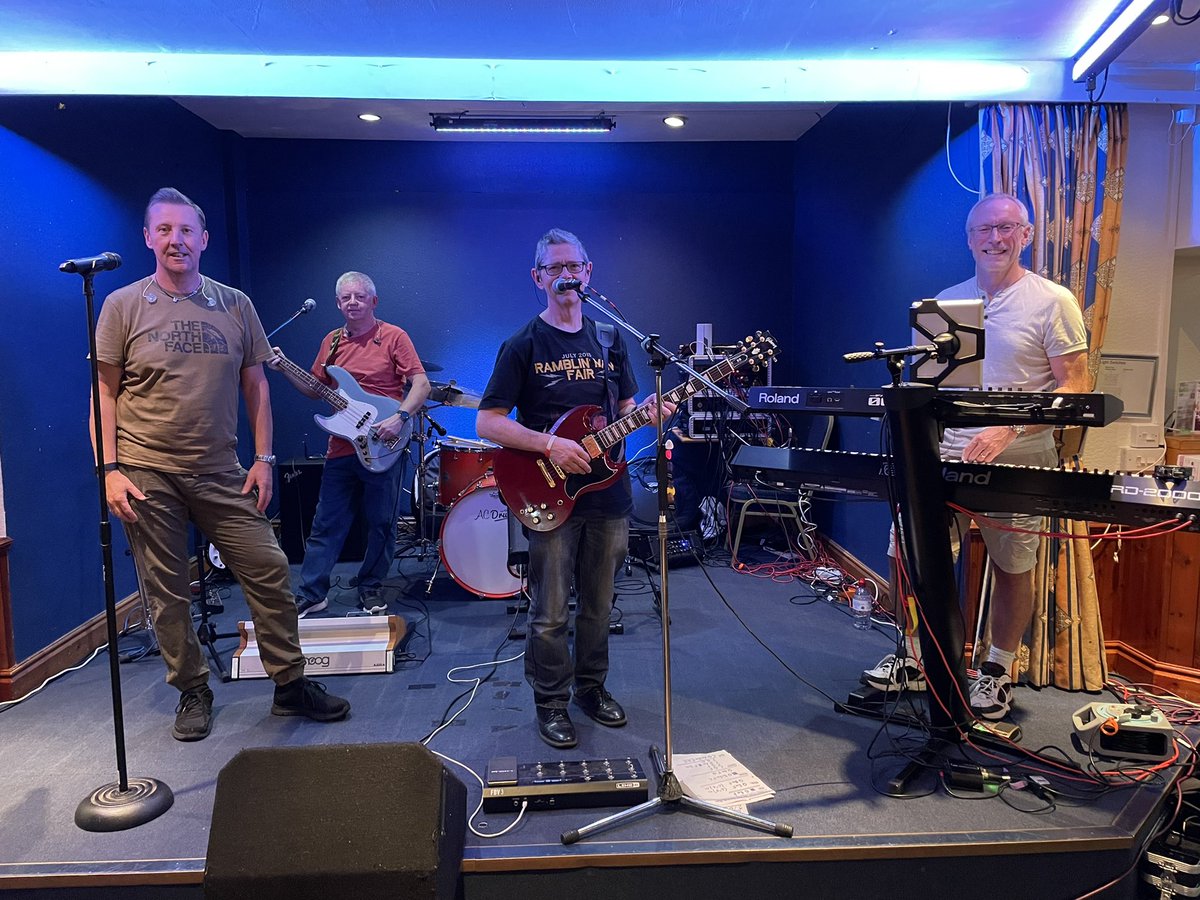 Flying Colours on the road soundchecking at Harrison’s Sports and Social Club.