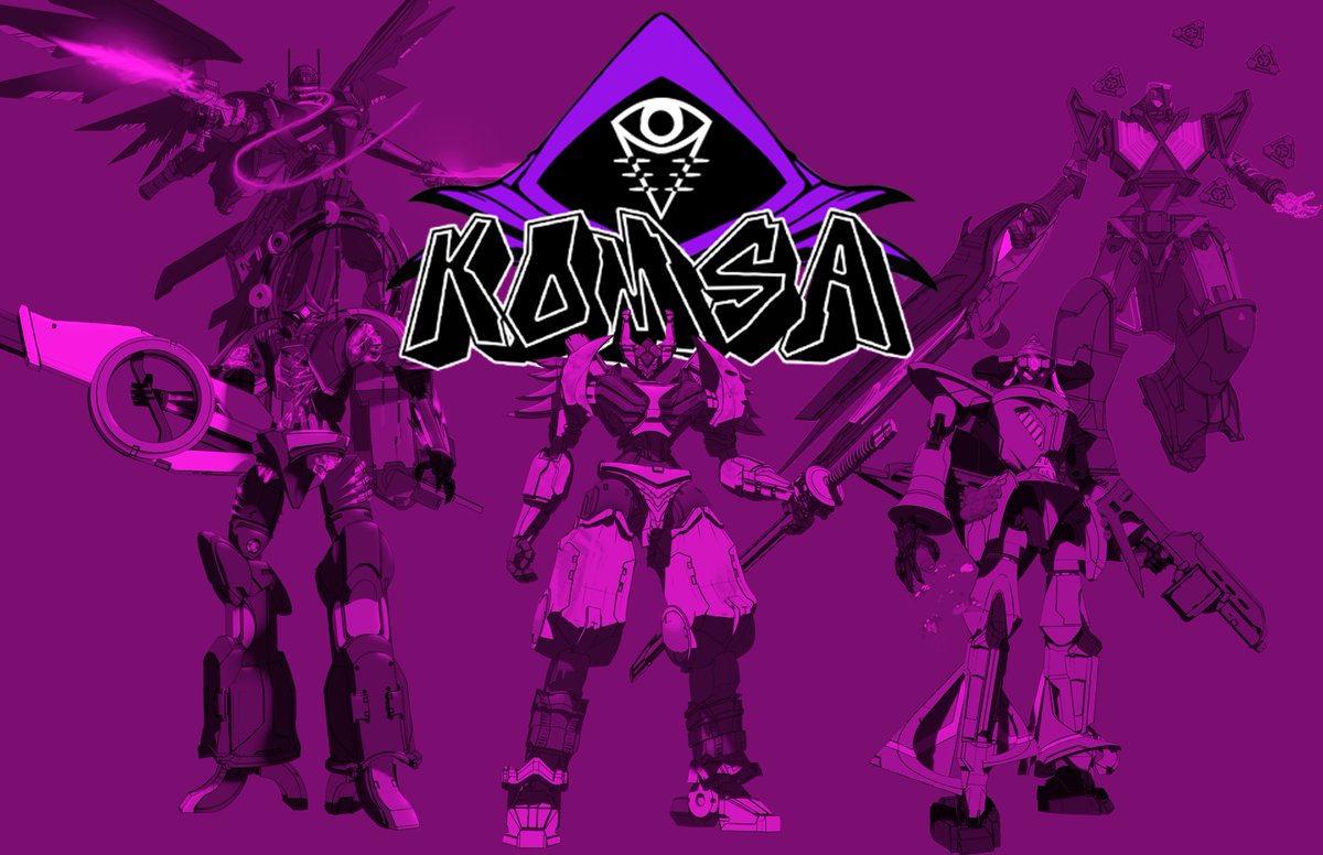 msquared_art's tweet photo. The KOMSA faction meka were really fun to design with their sharp and pointy shapes mixed in with a traditionally cyberpunky colour pallete. Will do a lil' thread for their designs! https://t.co/e1pJLKZ2pZ