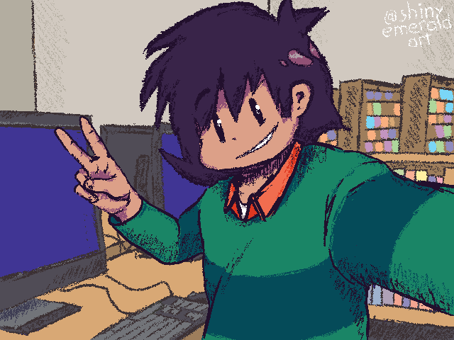 shinyemeraldart's tweet photo. I've decided to try something new! Here's Edd taking a selfie. Because yes. #ArtistOnTwitter #art https://t.co/a8iGrS2ErU