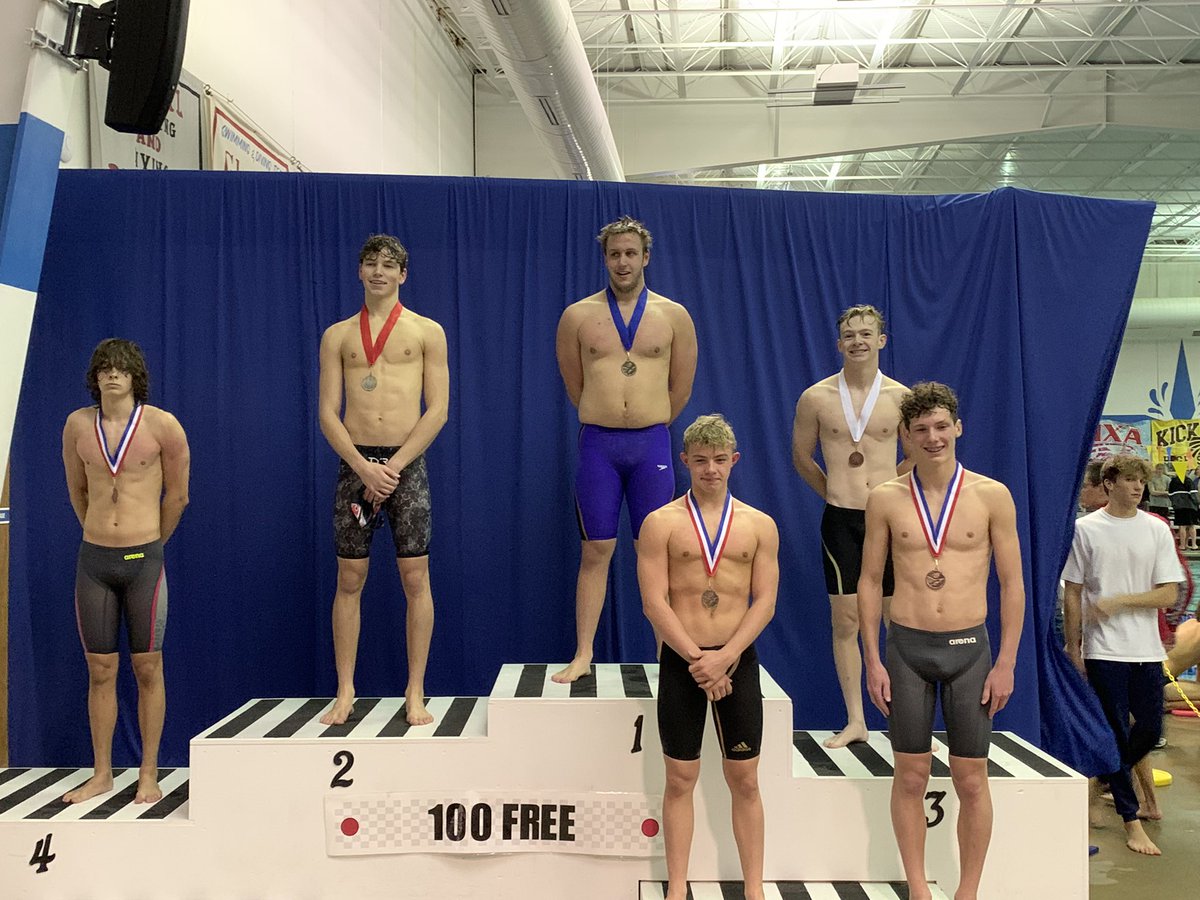 SWEEP in the 100 Free.  Jasinski, Chadwell, Talburt go 1-2-3!