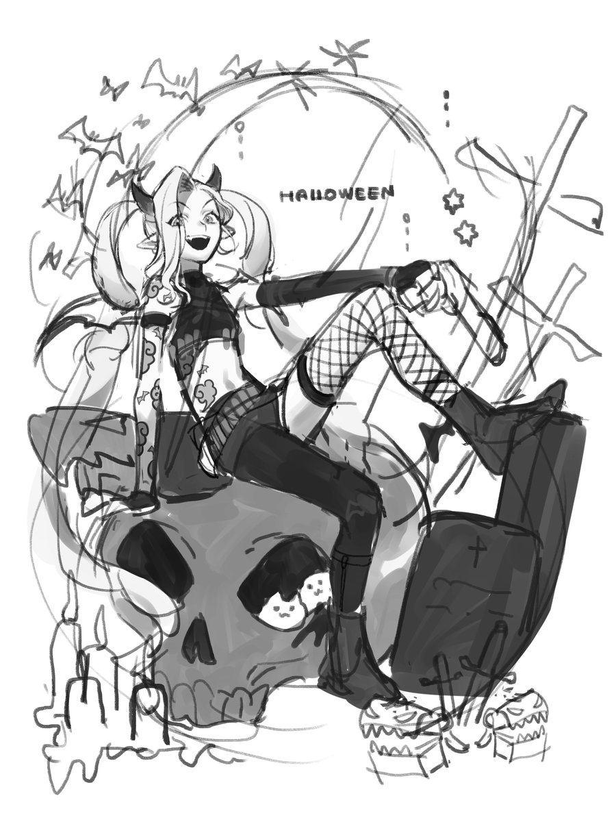 「ハロウィン絵間に合わなそうなのでここいらであげとく～～ 」|おさしみ丸のイラスト