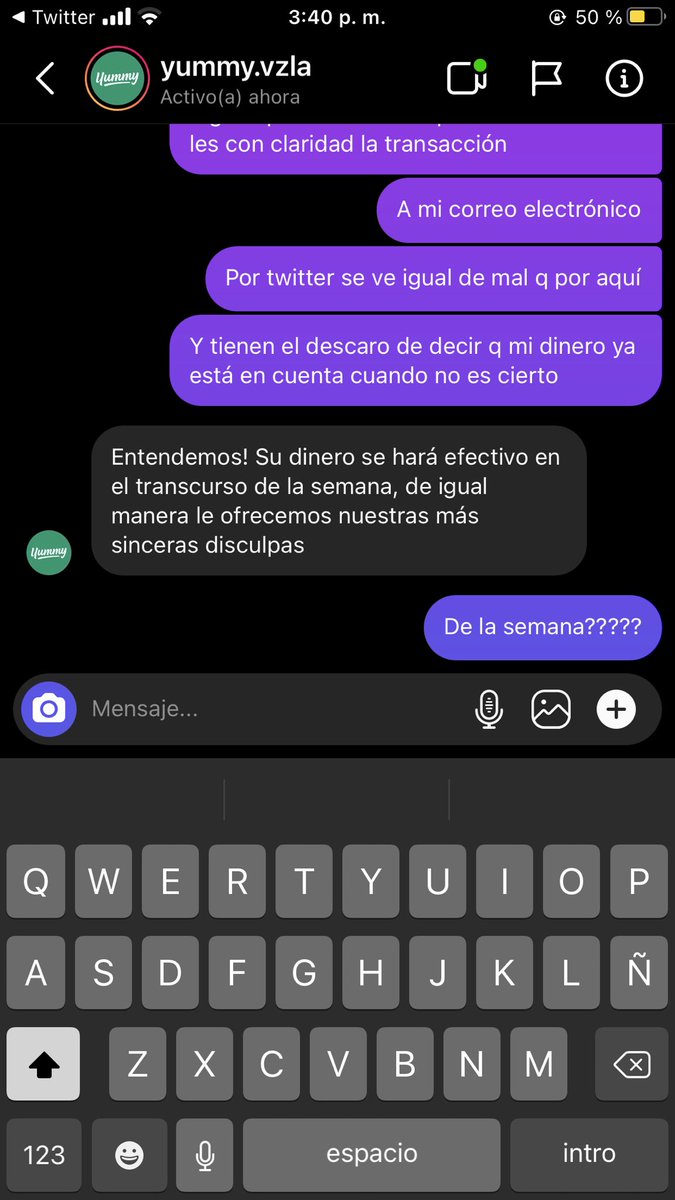 shamira1M's tweet photo. @CaraotaDigital @la_patilla @ReporteYa @PideYummy dice que me hizo el reembolso y que el dinero está en cuenta y me envían esto por IG https://t.co/4ZkBrTiDwO
