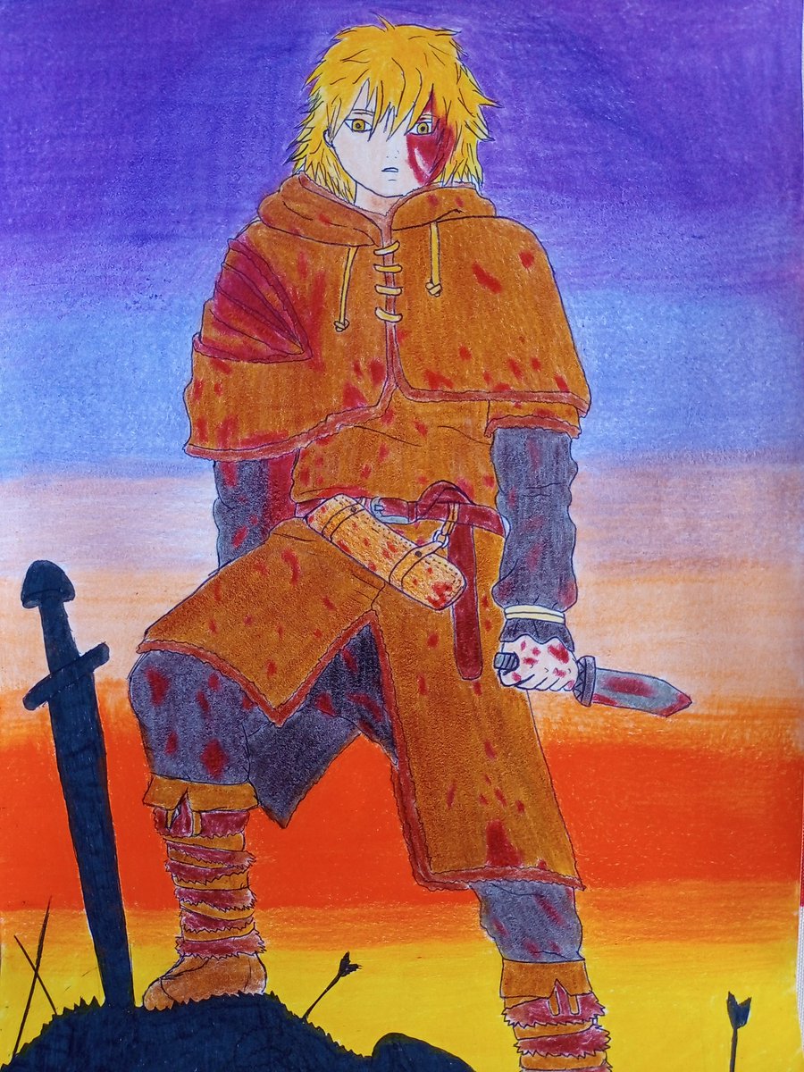 MarisolGalea8's tweet photo. #VINLAND_FANART 
Muchas felicidades por la segunda temporada de tan hermoso manga.
Me divertí mucho haciendo este dibujo y aunque es muy probable que no gane nada fue bueno haber participado en el concurso de fan art https://t.co/ndtaFpEL2G