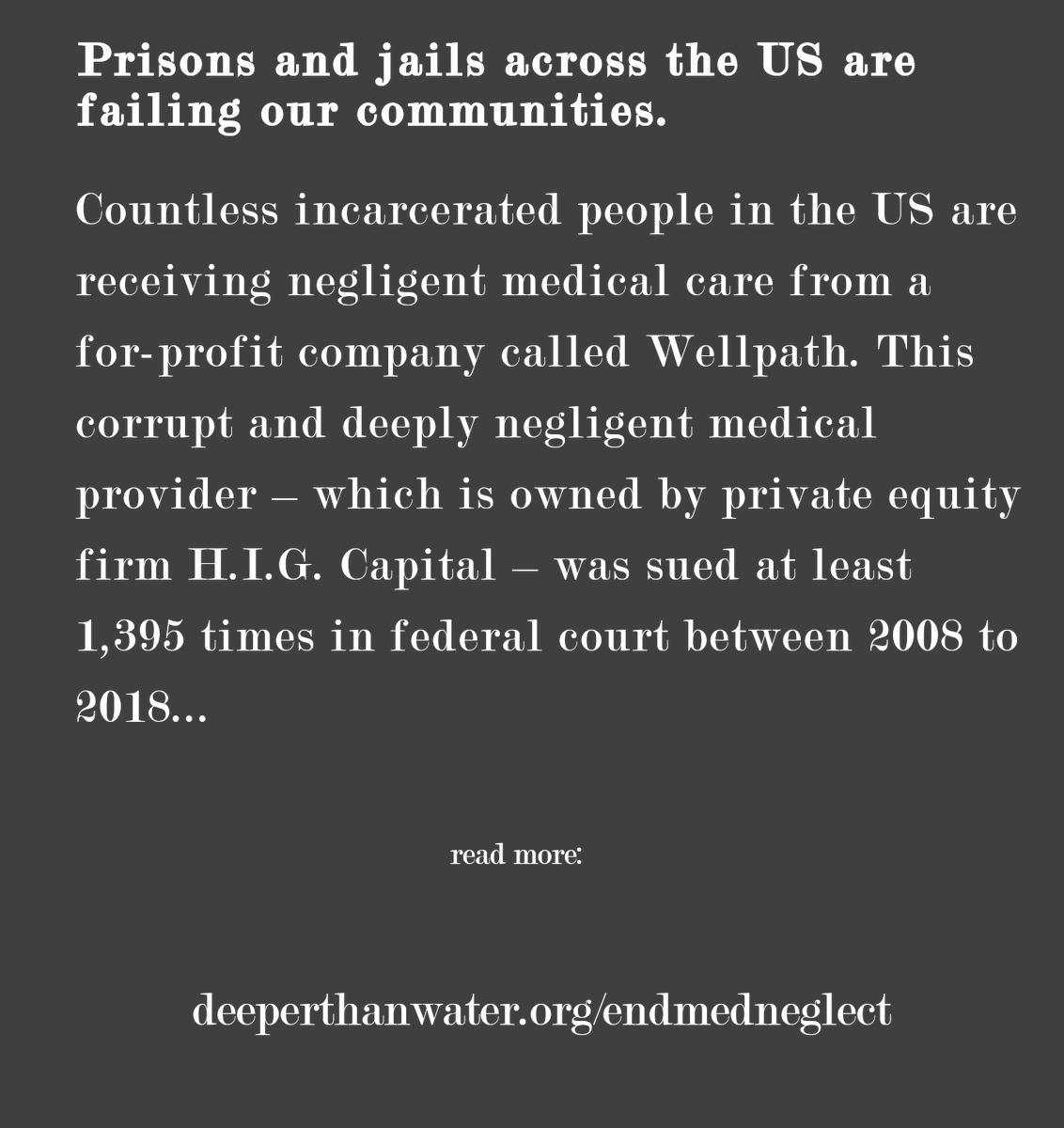 DeeperThanWater's tweet photo. We’ve heard several stories from folks inside about the horrific healthcare they’ve received, even before the pandemic. Read some of their stories here and find out how you can support incarcerated organizers organizing to end medical neglect. #FreeThemAll https://t.co/22NUvLG2c5 https://t.co/KaRSbOyVGc