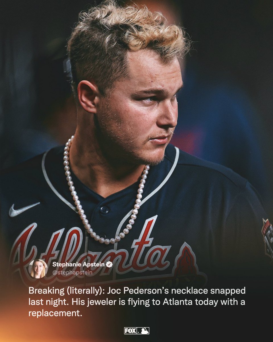 FOX Sports: MLB on X: Joc Pederson's iconic pearl necklace is getting  replaced 👀  / X