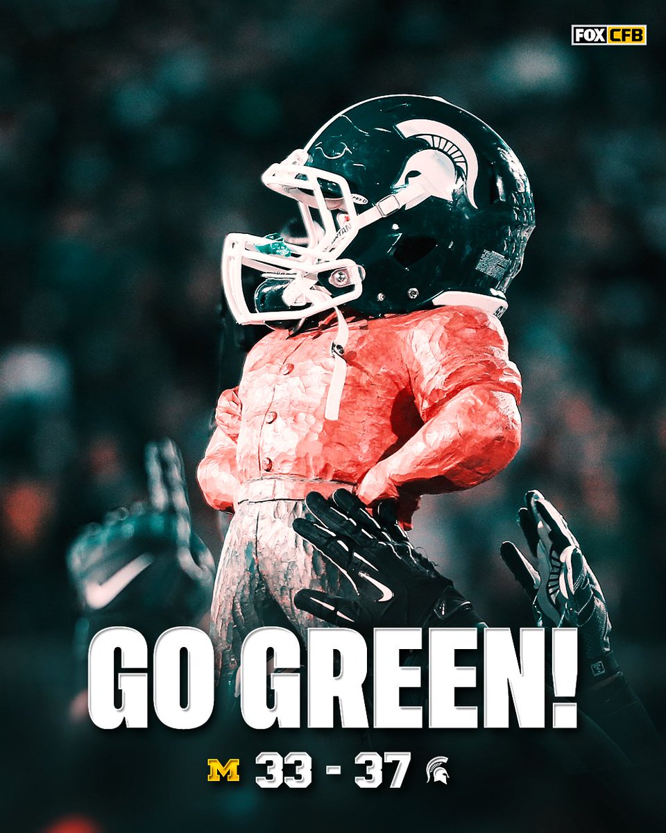 SPARTY STAYS UNDEFEATED ⚔️

<a href="/MSU_Football/">Michigan State Football</a> wins a thriller against No. 6 Michigan to take sole possession of first place in the <a href="/bigten/">Big Ten Conference</a> East