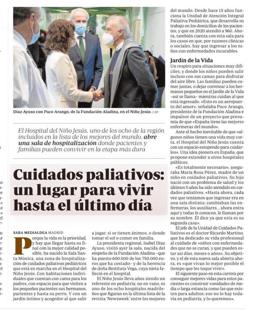 “Porque la vida es una prioridad, hay que llegar al final de la vida con la mejor calidad.” Un orgullo que haya vidas que puedan mejorar aunque sean unos días o meses. Gracias <a href="/FundAladina/">Fundación Aladina</a> por existir 😍😍😍 gracias <a href="/PacoArango/">Paco Arango</a> gracias @ishtarespejo gracias <a href="/wisisarandeses/">Wisi S.</a>