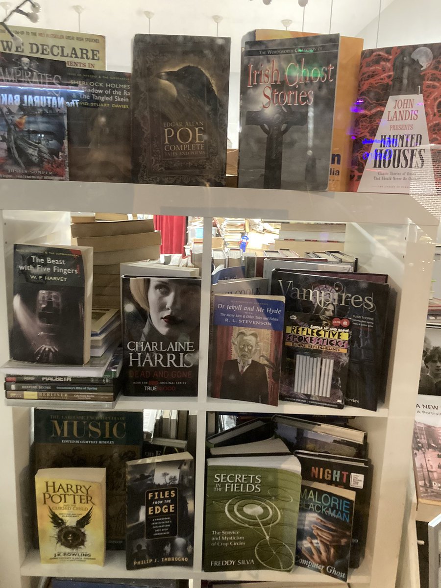 ComedyGildea's tweet photo. Some Samhain stuff at KEVINGILDEAS BRILLIANT BOOKSHOP. 46a Lwr George’s St.  Dún Laoghaire. #BOO! Open Sun 31st 3pm - 5.30 pm. #halloween2021 #BooBooks.  @dalkeybookfest @mountainstosea https://t.co/NoYOsgnJIZ
