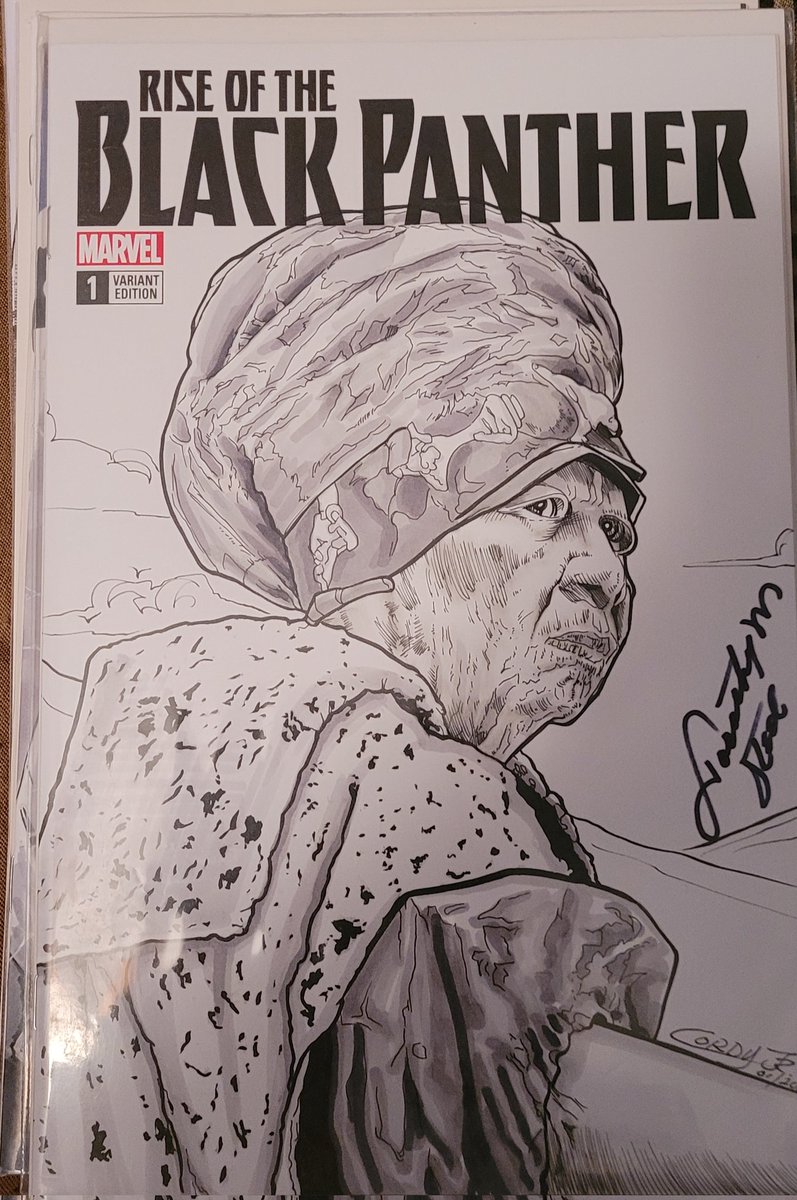 Highcreator1's tweet photo. I was blessed to have met Sister Dorothy Steel and got get signature on my sketch cover. Rest in Heaven Sister Steel. https://t.co/iVntL0wKks