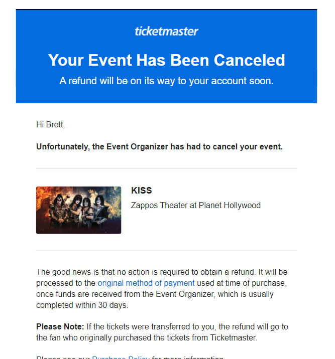 FooBoy21's tweet photo. @Tommygunn1544 @kissfrk77 @kiss @tickmaster Same here, I got a Facebook notification, last night, that the event had been canceled.  Called Zappos Theatre earlier today, they said ALL SHOWS are canceled, no reason given. https://t.co/HOpzFgCR7f