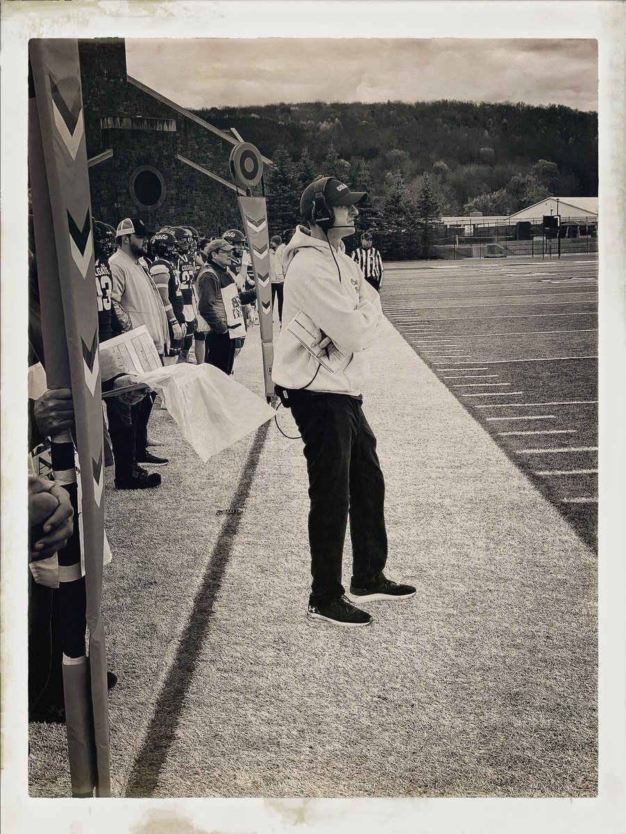ColgateFB's tweet photo. Big Win Today as we honor Coach Dick Biddle. Coach Dakosty wore Biddle’s 1999 Championship sweatshirt during the contest. go ‘Gate! https://t.co/y7is22e4pp