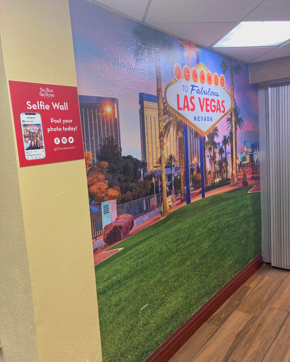 Stop by our Las Vegas Sign Selfie Wall! 📸
It's located inside our Market Store. 

#selfiewall #lasvegas #silversevens