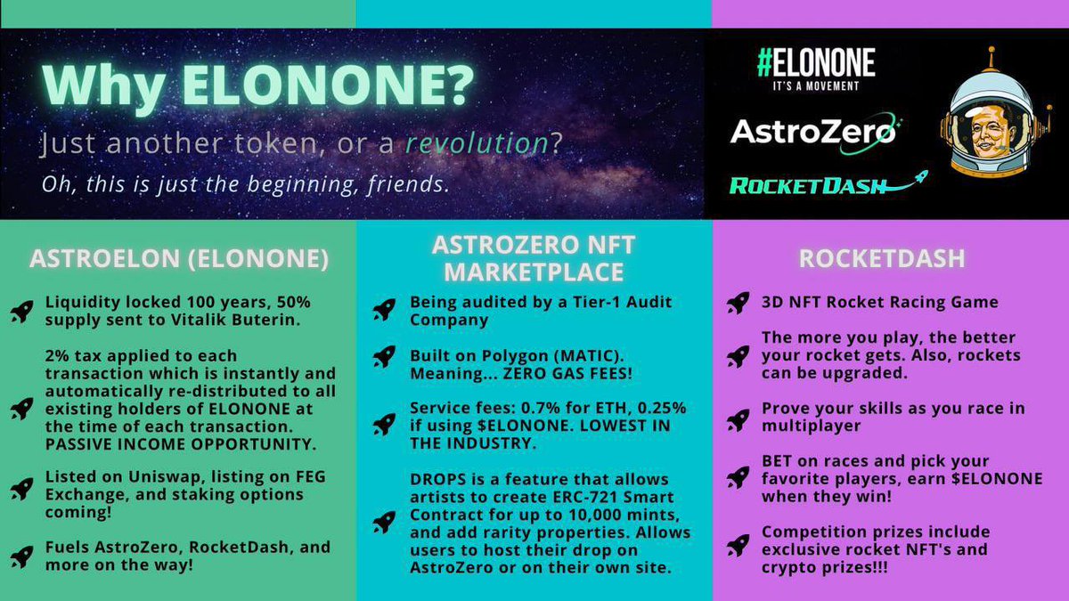1lyfe1chance's tweet photo. @ZachBoychuk Don’t miss @AstroElon. #ELONONE breaks many barriers of entry down for ALL in the NFT space.  Built on empowerment for the #NFTCommunity. Launch imminent 🚀🚨🚀🚨.  Charts speak for itself at the moment. https://t.co/ZEafuBUKGc