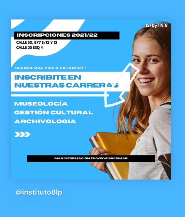 Barbys_Lp's tweet photo. No te pierdas esta chance!!
  https://t.co/WeYnfIZaxW
Carreras presenciales y semi presenciales!!
Inscripciones en diciembre
RT @Gea_Prensa @eldialp @DirTurismoMunLP @ro_berge @LuliBerge @Piru_Ferreyra @CulturaMuseoCGE  @maletripera @analialamberti @andreecoll @andre_barrera https://t.co/32MiOHzVUO