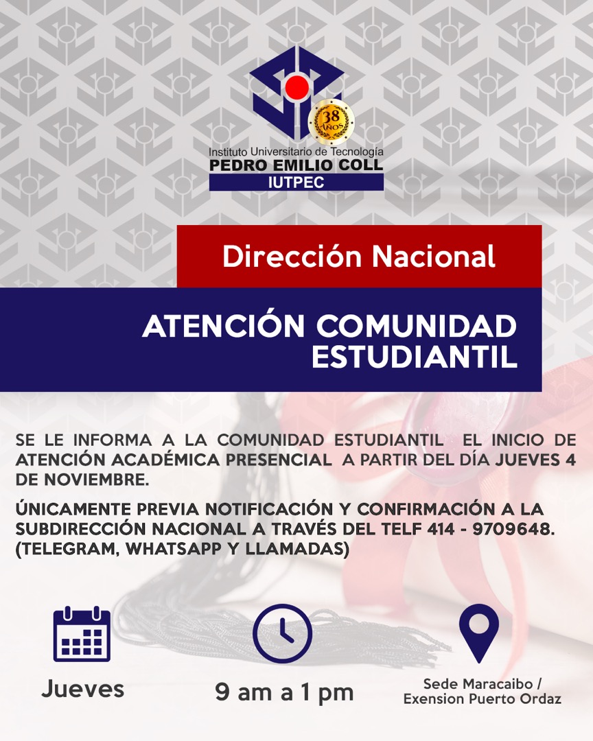 SomosIUTPEC's tweet photo. Es un compromiso de toda la comunidad #IUPECISTA que el retorno paulatino a la presencialidad debe contar con la participación responsable de cada uno de los que la integran, respetando las medidas de #Bioseguridad recomendadas por la #OMS.
#SomosIUTPEC #TuMejotOpcion https://t.co/BjlUglCsfI
