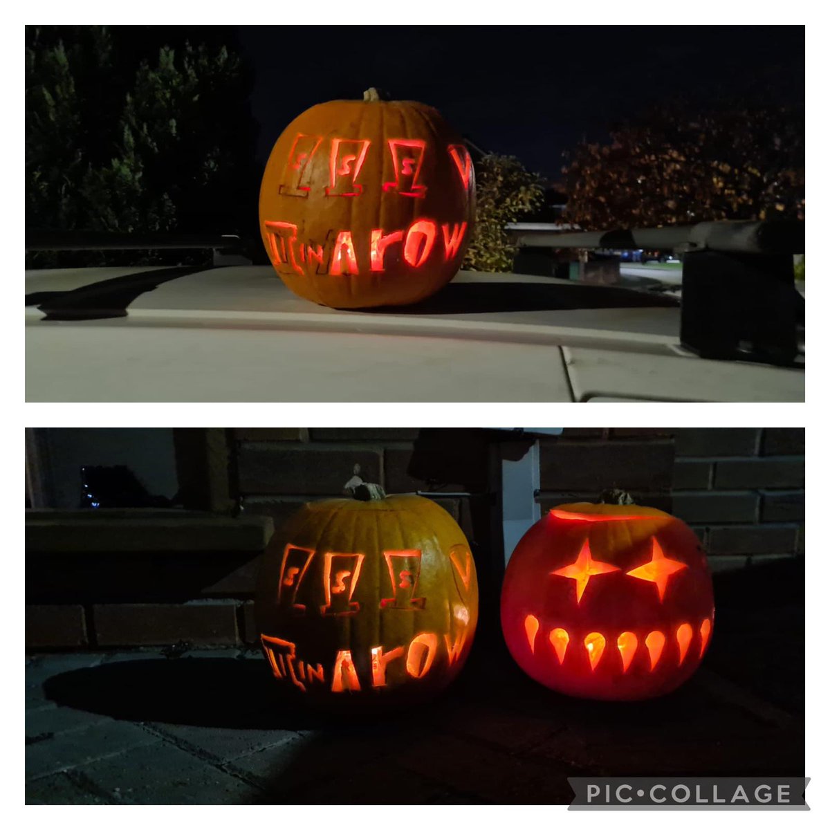 bazparr81's tweet photo. Dad you pick a pumpkin design for me. I like it, I like it, I like it I la la la la like it here we goooooooo oh! Saints have won 3 in row🏆🏆🏆 @Saints1890 @RedVeeDotNet #HappyHalloween https://t.co/fOoYPy7fFt