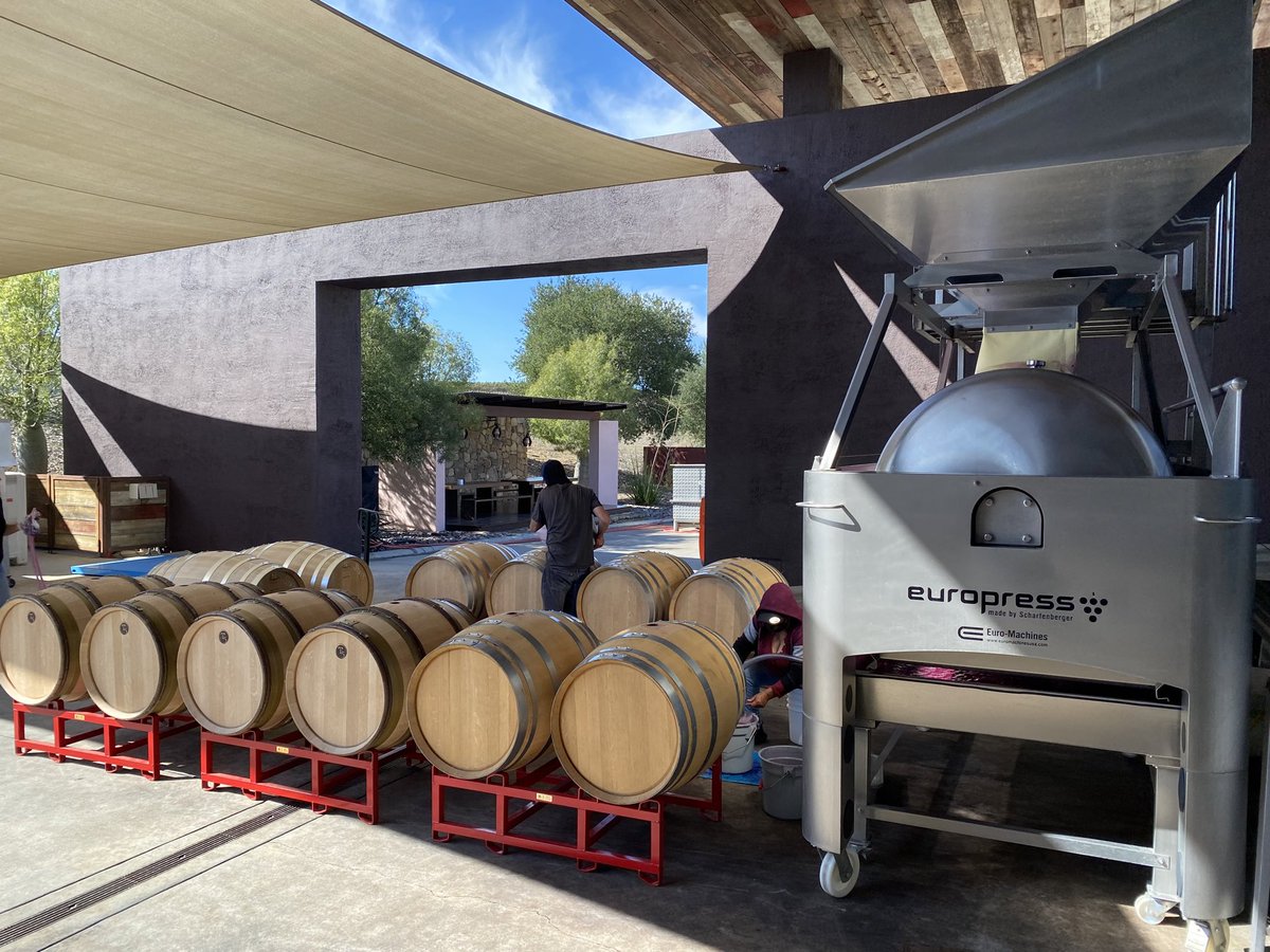 Pressing, pressing, pressing…to get some good wine to you one day.