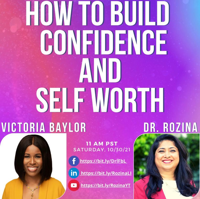 VictoriaDBaylor's tweet photo. It was such a pleasure to join up with the wonderful Dr. Rozini on her podcast to discuss and share insights on “How to Build Confidence and Self Worth”. You can watch it HERE https://t.co/PBdJZCQ3gT https://t.co/UBkTjOCHI9