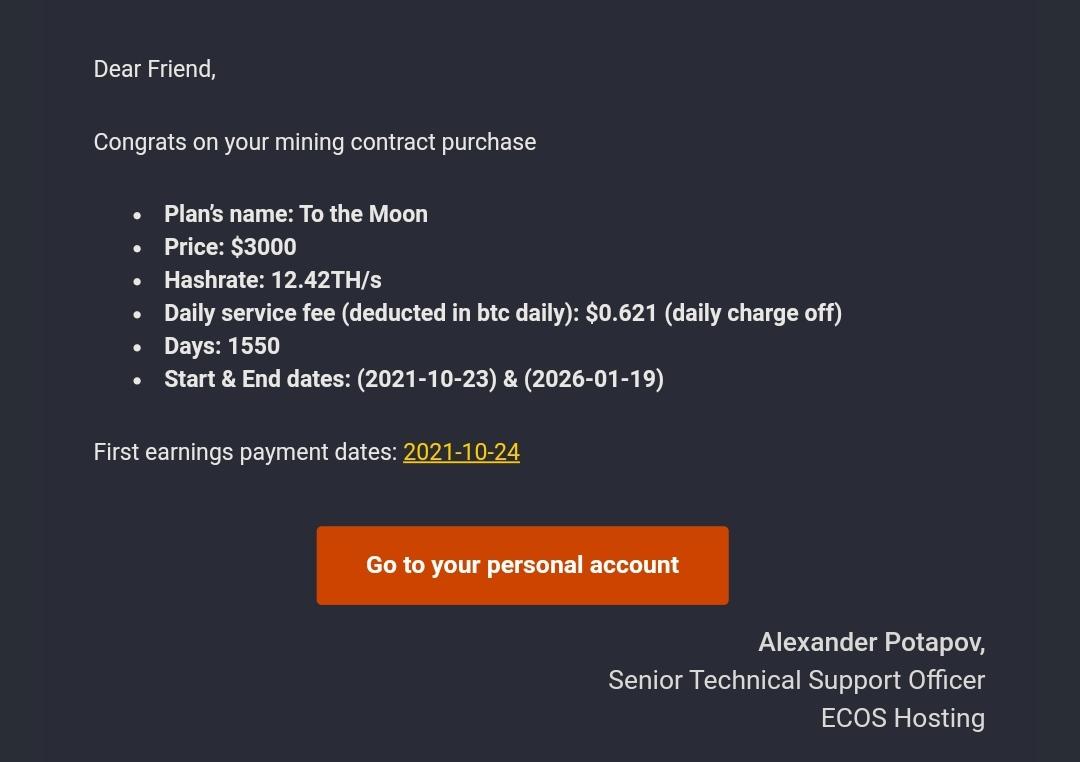 Roc_oc's tweet photo. @ecosmining Hi! I recently pay for a "to the moon" 12.42 TH/s plan at #Ecos.
Why the contract perspectives and the results don't match?
#cloudmining #btccloudmining https://t.co/9sW5v7sngP