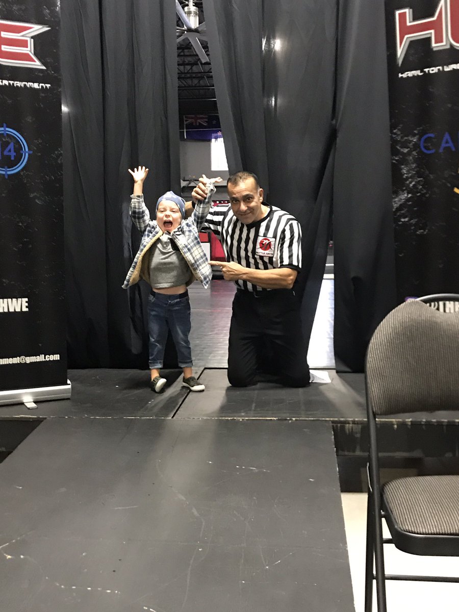 Marko’s first #prowrestling show today since he was about 1.5, so really the first one that he should remember, fun day, big day #HWE #DonKolovArena