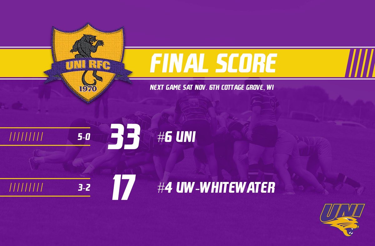 UNIMensRugby's tweet photo. CHAMPIONSHIP BOUND! FLY THE W IN CF! #BornInTheWoods #1UNI #MyBoysAreGood https://t.co/wFT9dh5JZQ