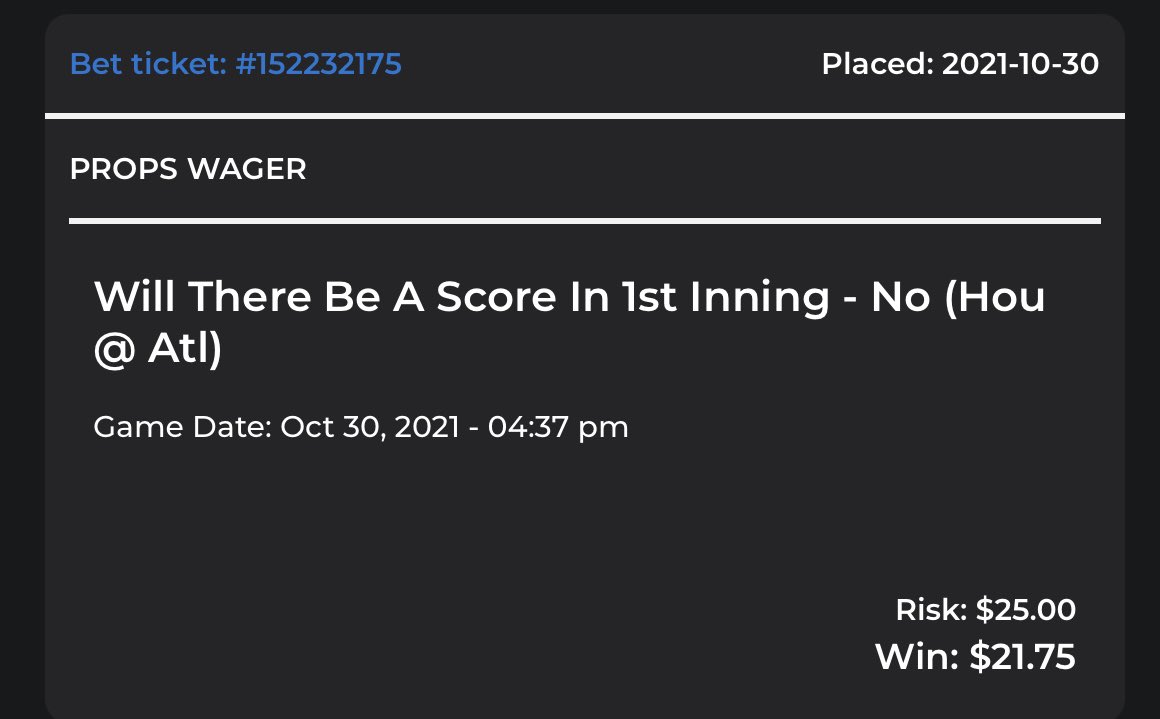 rallsauce's tweet photo. Got my bet In for tonight’s MLB game @BookitWithTrent would be proud! #alwayswins #theexcitment #itselectrifying https://t.co/3VUYvDztK7