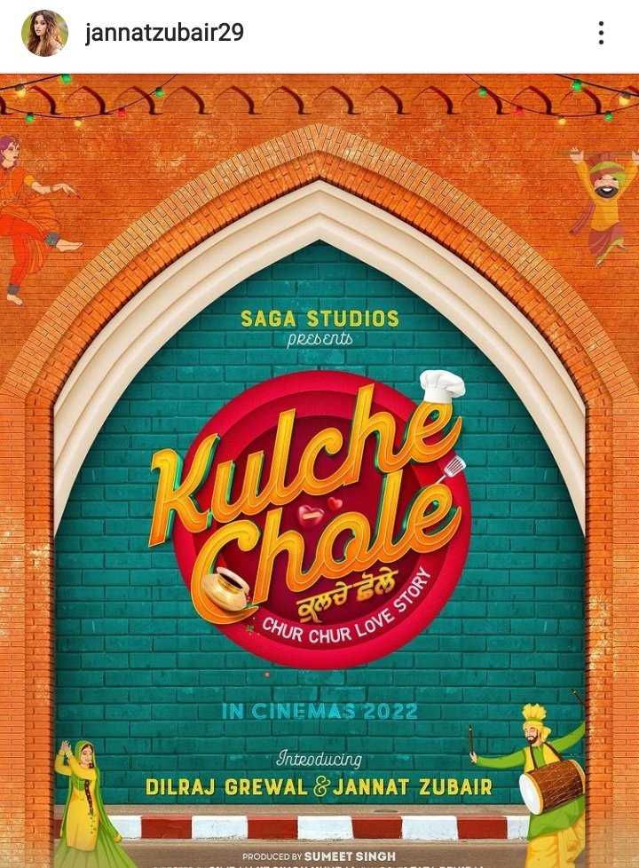 Shivangiaddict's tweet photo. Excited for kulche chole jannats my crush first flim as lead role #KulcheCholeFirstLook #JannatZubair https://t.co/WoCaXH5Q8N