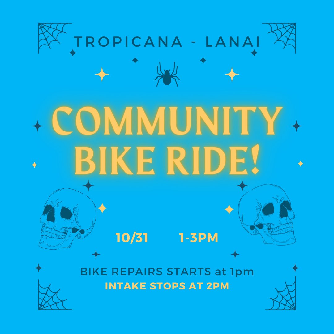 ccyclescali's tweet photo. 👻🕸HALLOWEEN🕸👻
We will be there for the Community Bike Ride hosted by Tropicana Lanai! Bike repairs will begin at 1pm. https://t.co/KTFICmCeZW