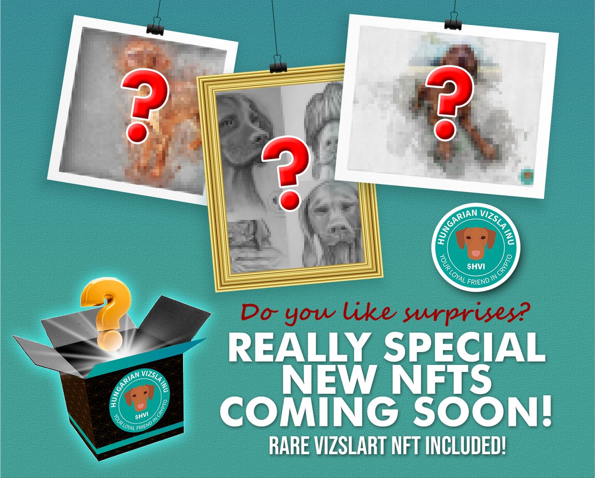 New surprise NFTs are arriving soon to vizslamarket.io including some RARE official HVI artworks too.

vizslamarket.io is the world’s first NFT+charity marketplace developed by the HVI team. Donations automatically goes to dogs. 

More on vizslainu.com