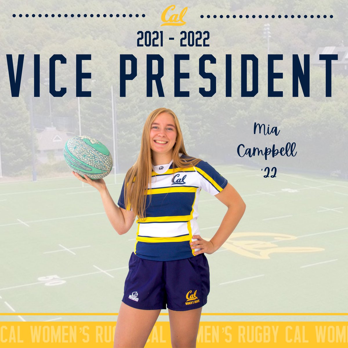 Officer series: Vice President Mia! Mia Campbell (‘22) is the Cal Women’s Rugby VP for the 2021-2022 season.  

Mia is a fourth year studying architecture with a minor in global poverty and practice. She has been on the CWR team since fall 2019 and plays in the back line.