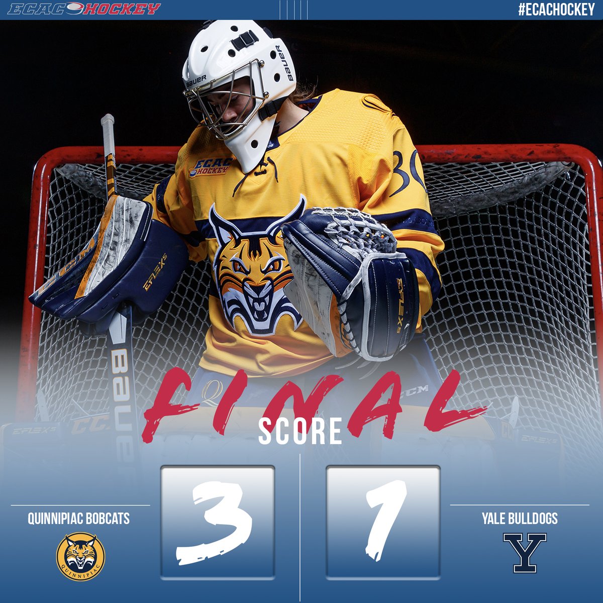 FINAL.

<a href="/QU_WIH/">Quinnipiac Women's Ice Hockey</a> is STILL unbeaten, now 🔟 games into the season. Hoskin, Reilly, and Steigauf all score for the Bobcats, and Corinne Shroeder makes 31 saves. 6️⃣ #ECACHockey points on the weekend for Quinnipiac.

#ECACHockey | #BobcatNation