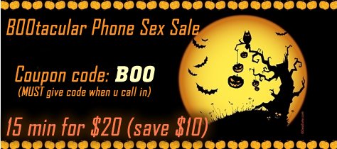 Since I love Halloween I am having a special. See below and ask me for my special when you call! Velvet 1-800-544-3729 #shemalefantasy