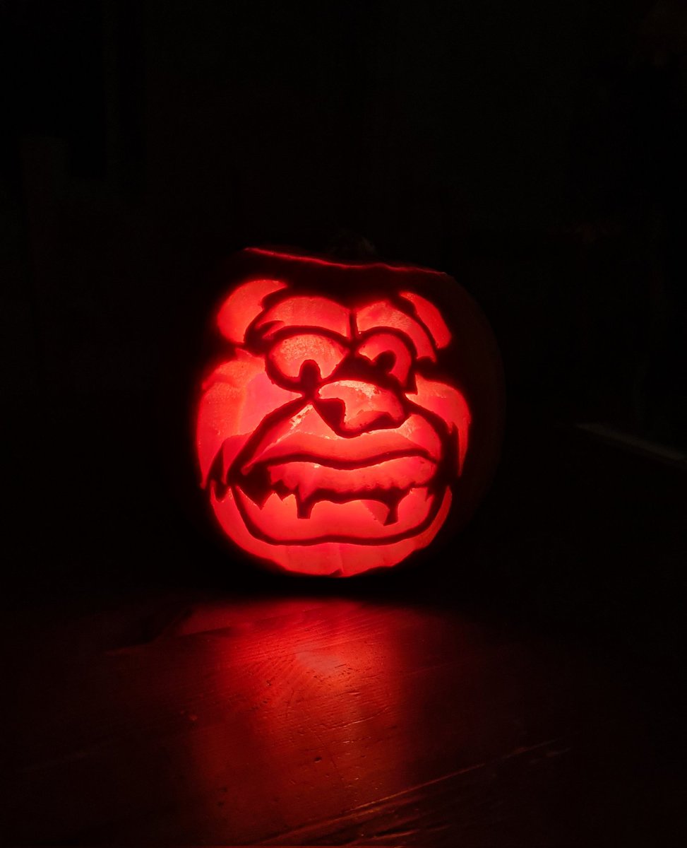 ajfcarter's tweet photo. My pumpkin creation for Halloween! I love being able to get intricate with the carving! 🎃 https://t.co/G10J5rOYq6