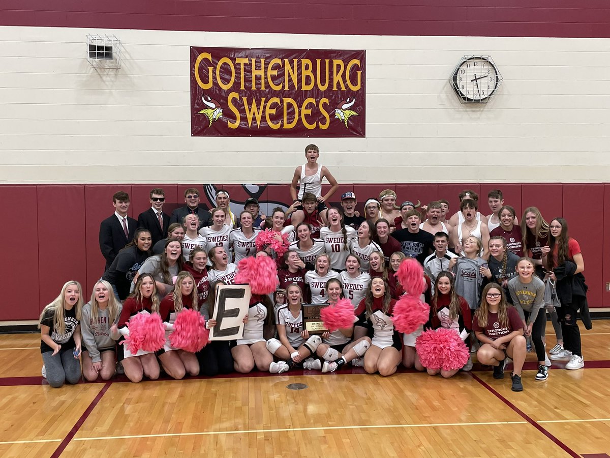 SwedesAD's tweet photo. We are so incredibly proud of our Lady Swedes and Coaches!  They are State Bound for the first time in school history!  Thank you all for the support today!  See you all in Lincoln on Wednesday!! @gothenburgvball @GBurgSwedes #GoSwedes https://t.co/Zm5t1GbZ7W