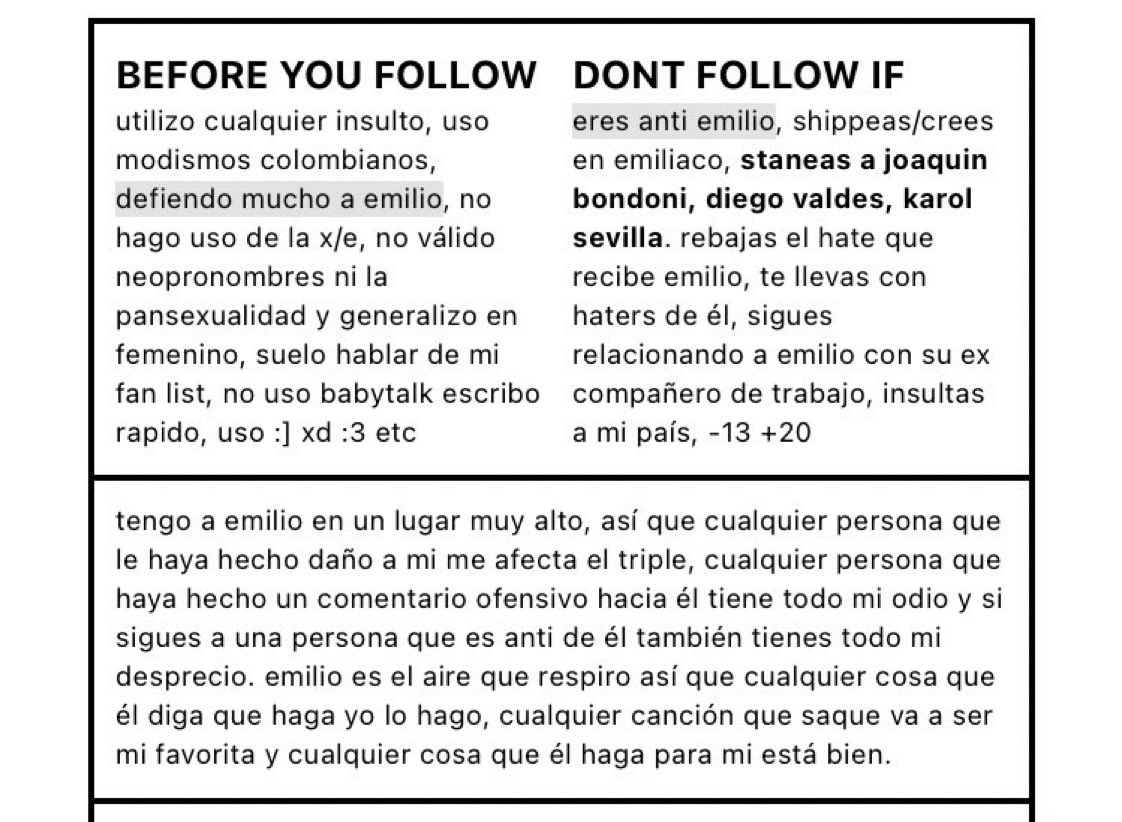 madlynetas's tweet photo. Falta más pero por ahora dejaré lo q piensan lxs emikks, de tal “ídolo” tales fans. 

Como ven en la imagen su fanatismo está muy por encima de lo sano, y así como defienden lo indefendible de su fav ellxs tampoco son mejores q Emilio, chequeen su card éste es el user  @Iwtblur https://t.co/3kA964PHga