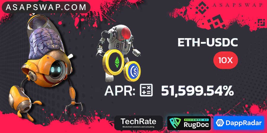 AsapSwap's tweet photo. https://t.co/WMjj1eyZ4n
Launch Completed 

ETH-USDC - 10X  APR: 51,599.54%

$16 ASAP ON:
https://t.co/fu8gdkW5ar

#BSC #Binance #BinanceSmartChain #DeFi #YieldFarming #BSCGem #ETH #BNB #BUSD #CAKE #Ethereum #tokens #PancakeSwap #hiddengem #YieldFarm #TokenSale #BTC #bitcoin #USDC https://t.co/65iMV4z3ye