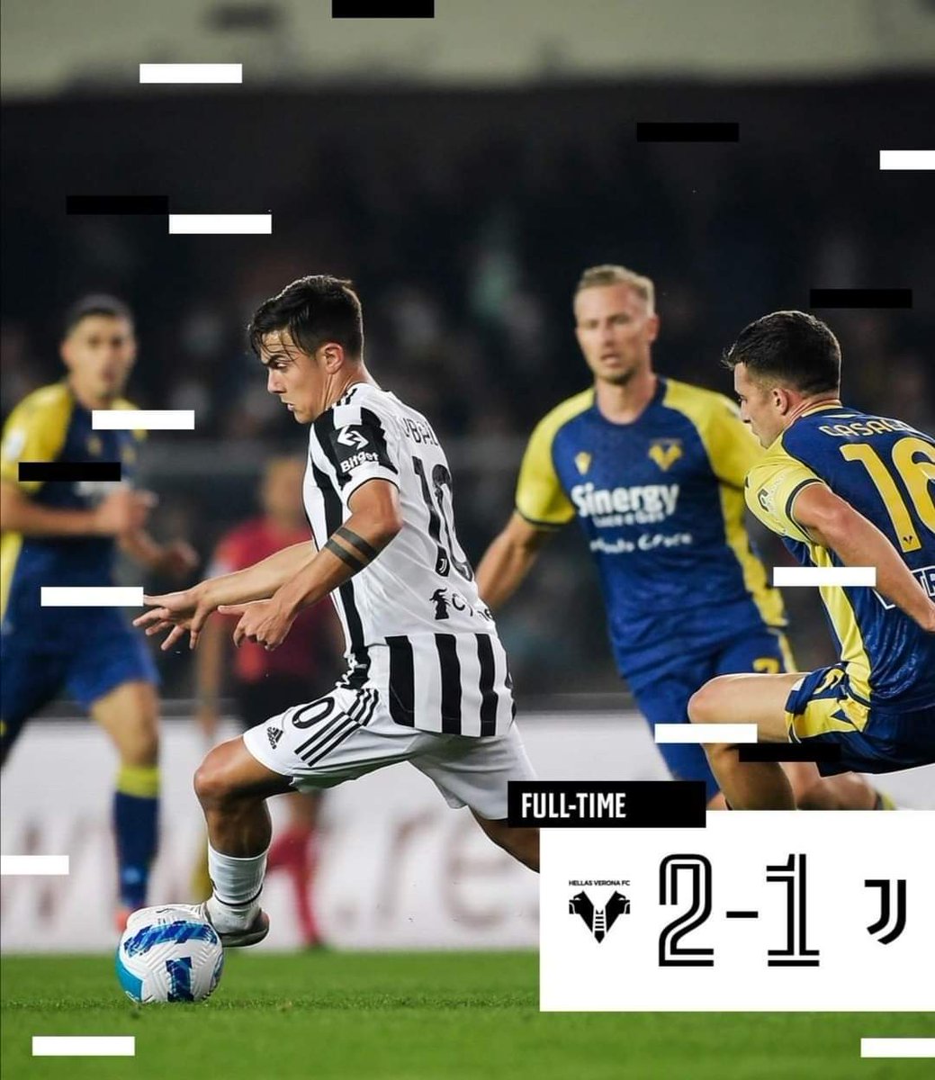 Seconda sconfitta consecutiva per la Juve. Una squadra senza personalità con giocatori confusi in campo. Ma durante la settimana si allenano? Non si può giocare solo negli ultimi 20 minuti. Purtroppo, stiamo pagando l'errata progettazione degli ultimi anni.
#VeronaJuve