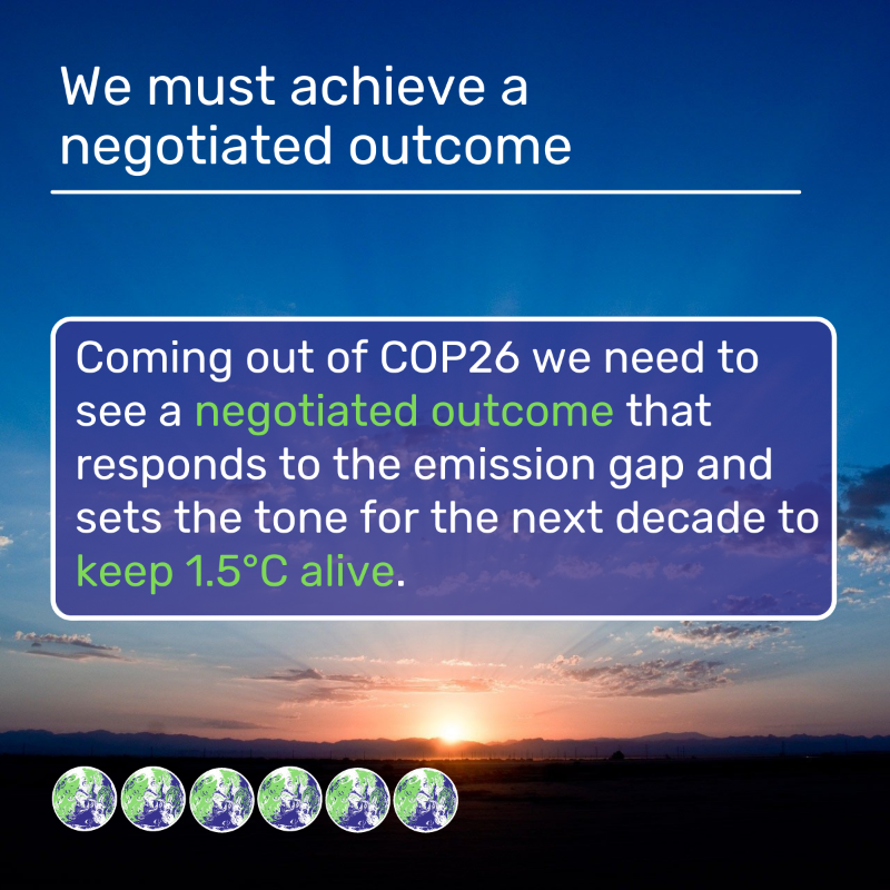COP26's tweet photo. What action is needed to keep 1.5 degrees alive at COP26 👇

#ParisAgreement | #COP26