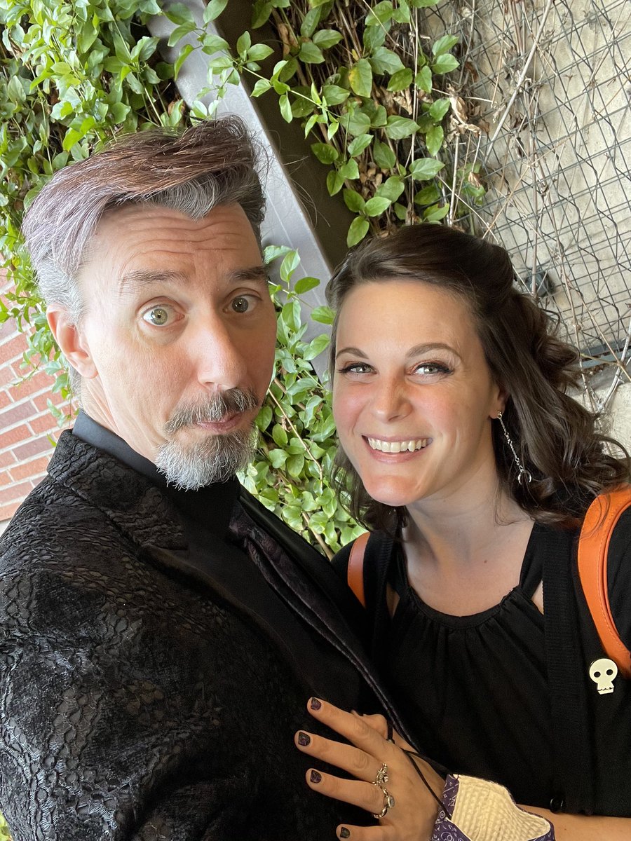 Our looks for last night’s #NightmareBeforeChristmas concert! We are Halloween cuties! 

Purse by Backstitch Bruja
Skirt, top, and cardigan by <a href="/teampinup/">Pinup Girl Clothing</a>