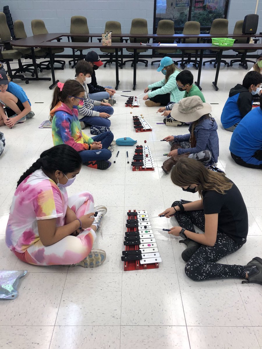 We are learning a 4-part Orff composition in music class! One partner plays as the other partner teaches! It has been a fun challenge! #LWESgators #fcsmusic