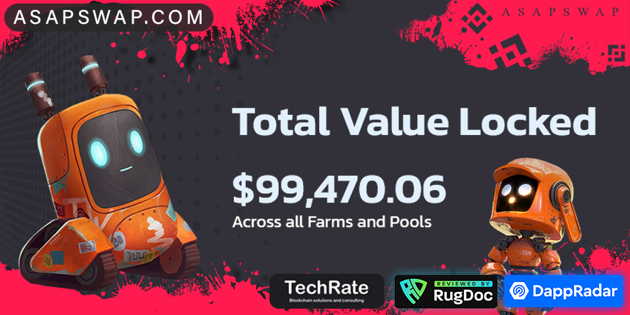 AsapSwap's tweet photo. https://t.co/WMjj1eyZ4n 
Launch Completed 

ASAP TOKEN: $21

Almost There: 100K TVL

ASAP ON
https://t.co/fu8gdkW5ar

#BSC #Binance #BinanceSmartChain #DeFi #YieldFarming #bitcoin #BSCGem #TokenSale #ETH #BNB #BUSD #CAKE #BTC  #Ethereum #tokens #USDC #BUSD #hiddengem https://t.co/tLwrcG3MVJ
