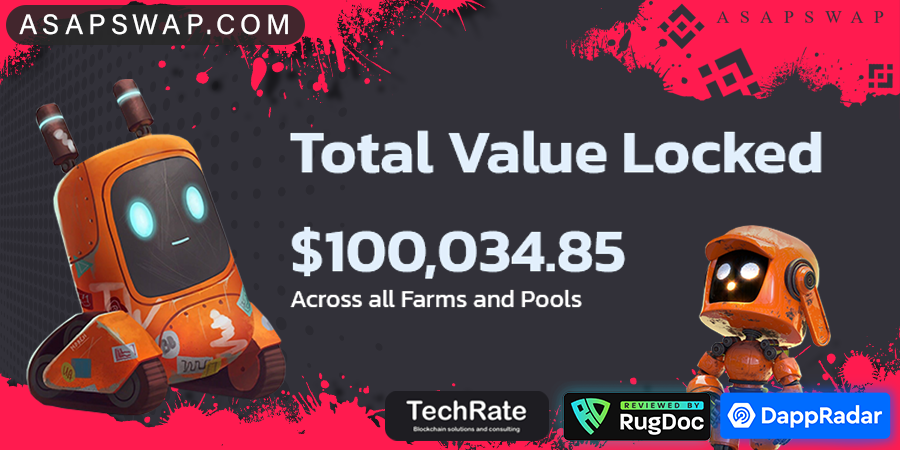 AsapSwap's tweet photo. https://t.co/WMjj1eyZ4n 
Launch Completed 

ASAP TOKEN: $23

100K TVL Accomplished!
Next: 150K

ASAP ON
https://t.co/fu8gdkW5ar

#BSC #Binance #BinanceSmartChain #DeFi #YieldFarming #bitcoin #BSCGem #TokenSale #ETH #BNB #BUSD #CAKE #BTC  #Ethereum #tokens #USDC #BUSD #hiddengem https://t.co/bJqrGjiOkF