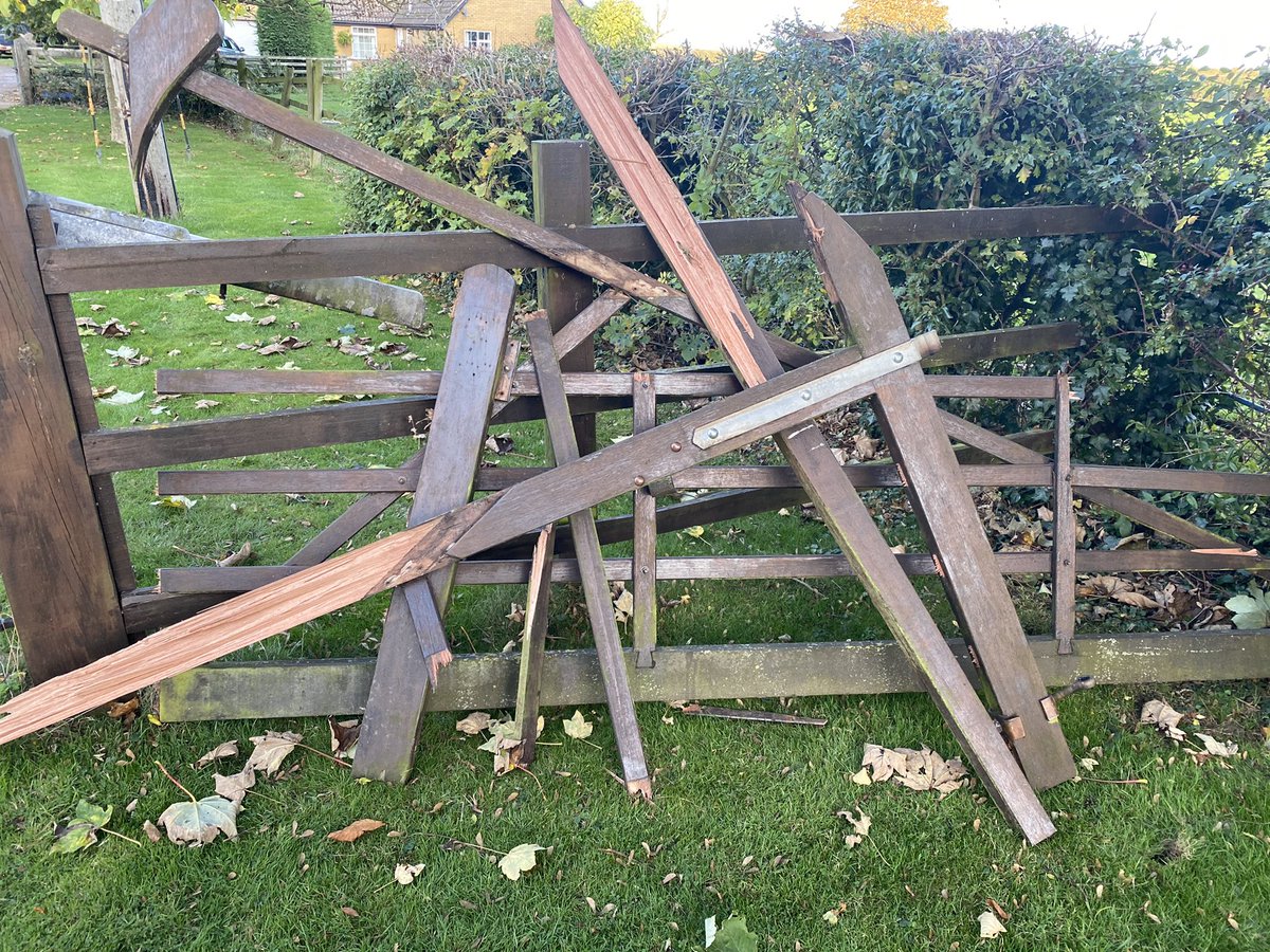 The remains of our electric gate after a truck was stolen from our yard in broad daylight &amp; they just rammed the gate.

Be very vigilant out there folks, 4wd vehicles, quad bike &amp; trailer thefts are rife at the moment across Huntingdonshire &amp; Bedfordshire.