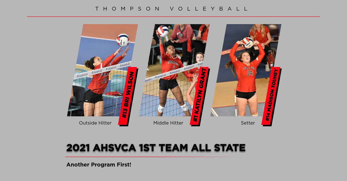 Congrats to Bri, KG and 2E for being named AHSAA 1st Team All State!  First time in program history 3 Warriors have been named to the 1st team.  Proud of ya'll! <a href="/athletics_ths/">THS Athletics</a> <a href="/Alabasterk12/">Alabaster City Schools</a>