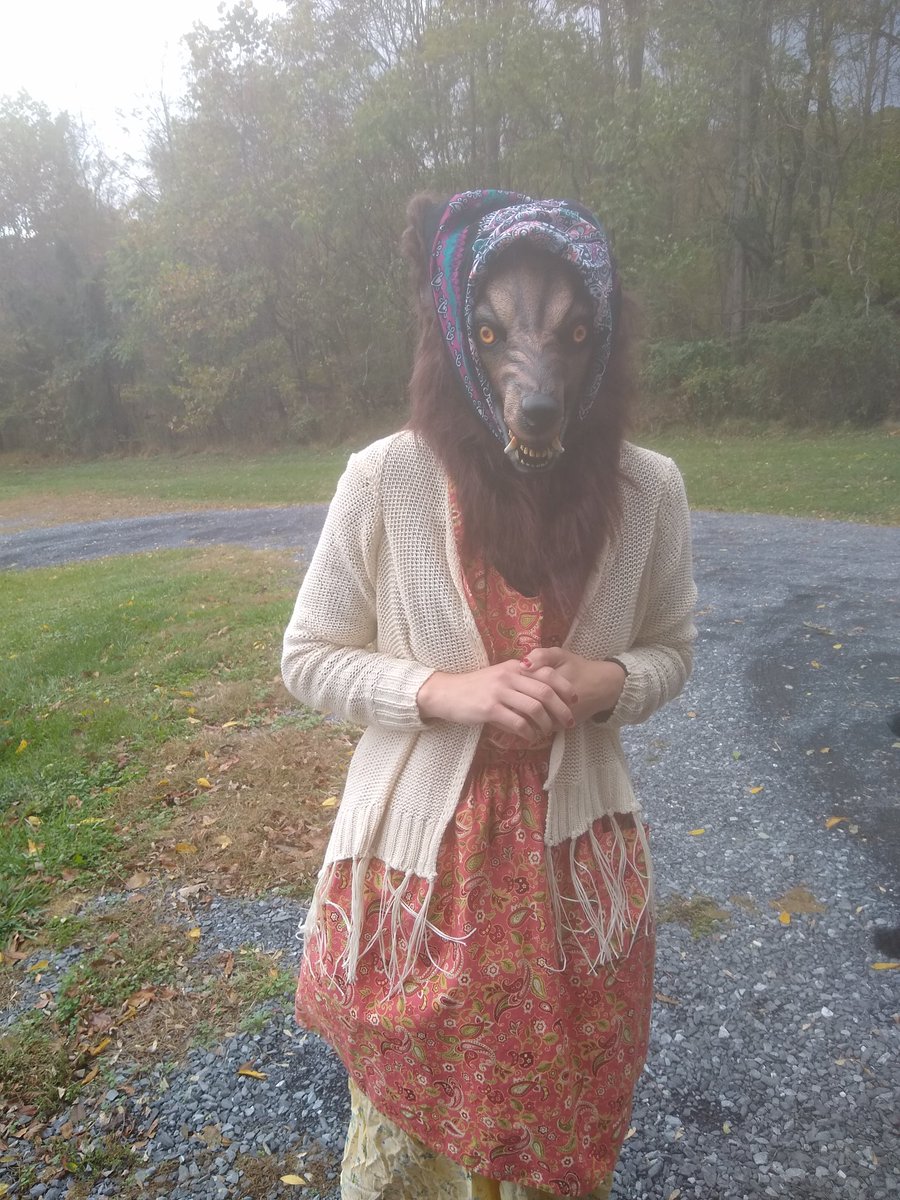 DrEmilyThomas's tweet photo. My costume: #bigbadwolf #granny #thebettertoseeyouwith #jkicouldntseeanything #costume #halloween #fairytale https://t.co/YFIkWVfQtY