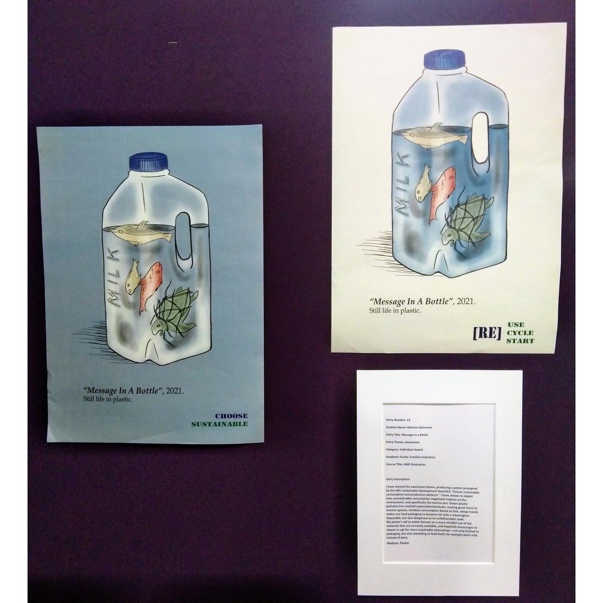 craftyvarda's tweet photo. My posters for @CofGCollege “A Better Tomorrow” competition, held last week ahead of #COP26.
•
•
•
#cop26 #cop26glasgow #climatechange #oceanplastics #noplanetb #climatechangeposter #procreateillustration https://t.co/3KLzPk5Cbl