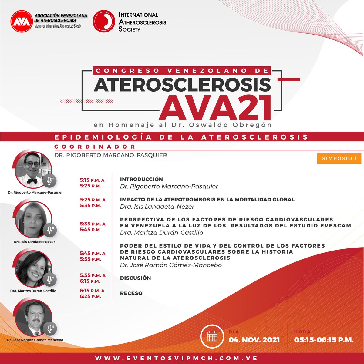 aterosclerosisv's tweet photo. #30DeOct Te gustaría saber más de nuestros simposios? 🗣
Empecemos por el Simposio 1.🔛
🔺Simposio 1. EPIDEMIOLOGÍA DE LA ATEROSCLEROSIS

#congresos #simposios #ava21 https://t.co/UBzvtjuiyO