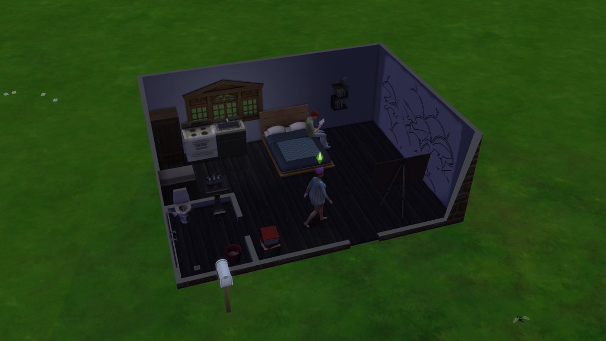 Aquarius couldn't help, but splurge. Her coffers maybe be empty, but the house is more spacious than ever. The bathroom is no longer a closet and the kitchen finally has its own area. She even finally got a wall bookshelf to save on floor space.#theSims4