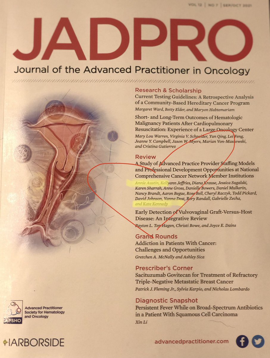 JacksonHeatherJ's tweet photo. This #APPLeader was pumped to receive my @JADPRO journal this month highlighting TWO 2️⃣ @VUMC_Cancer @VUMCHemOnc @VUMC_Medicine @VUMC_OAP @VUMChealth #NursePractitioners work identifying support for #AdvancedPractice #Leadership 🙌🏻🤩🥳🥰@VUMCNursingRsch https://t.co/JUVCOP3sB9