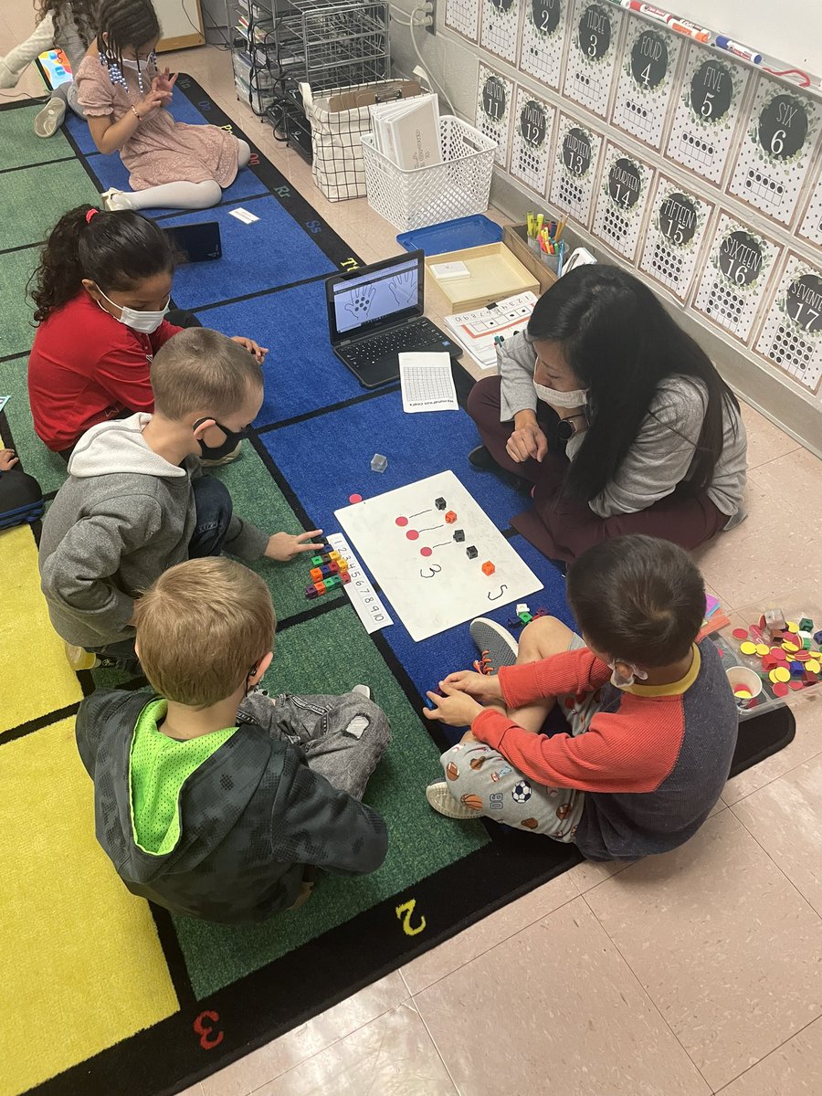 Kindergartners in Mrs. Calderon’s class used tagging and number paths to compare numbers during their small group today. #stallionstrong <a href="/STE_Kinder/">Stewartsboro Kindergarten</a>